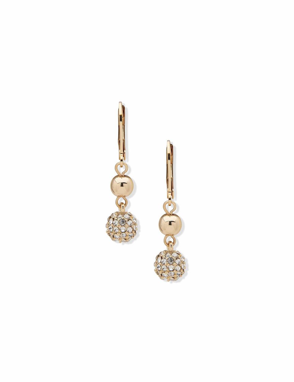 Meilleures ventes Anne Klein Gold-Tone Leverback Fireball Double Drop Earrings   | OIW-2135321